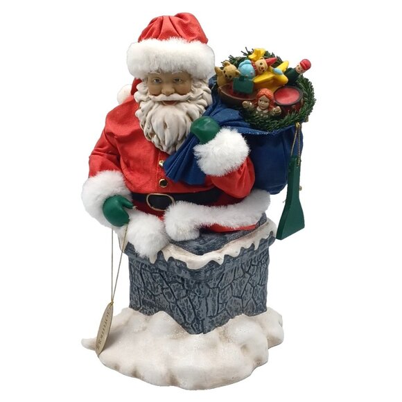 Possible Dreams Clothtique "Rooftop Delivery" Christmas Santa Music Box  #713479 - Picture 12 of 14